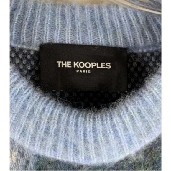 The Kooples Blue Colorblock Wool & Alpaca Sweater Women Pullover 1/SMALL - Picture 6 of 9